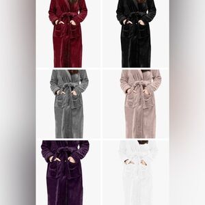 🌙 RO1 - NY Threads Women's Fleece Hooded Bathrobe Plush Long Robe, select colour
